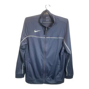 Nike Dri-Fit Men’s Large Navy Blue Track Jacket Full Zip Pockets